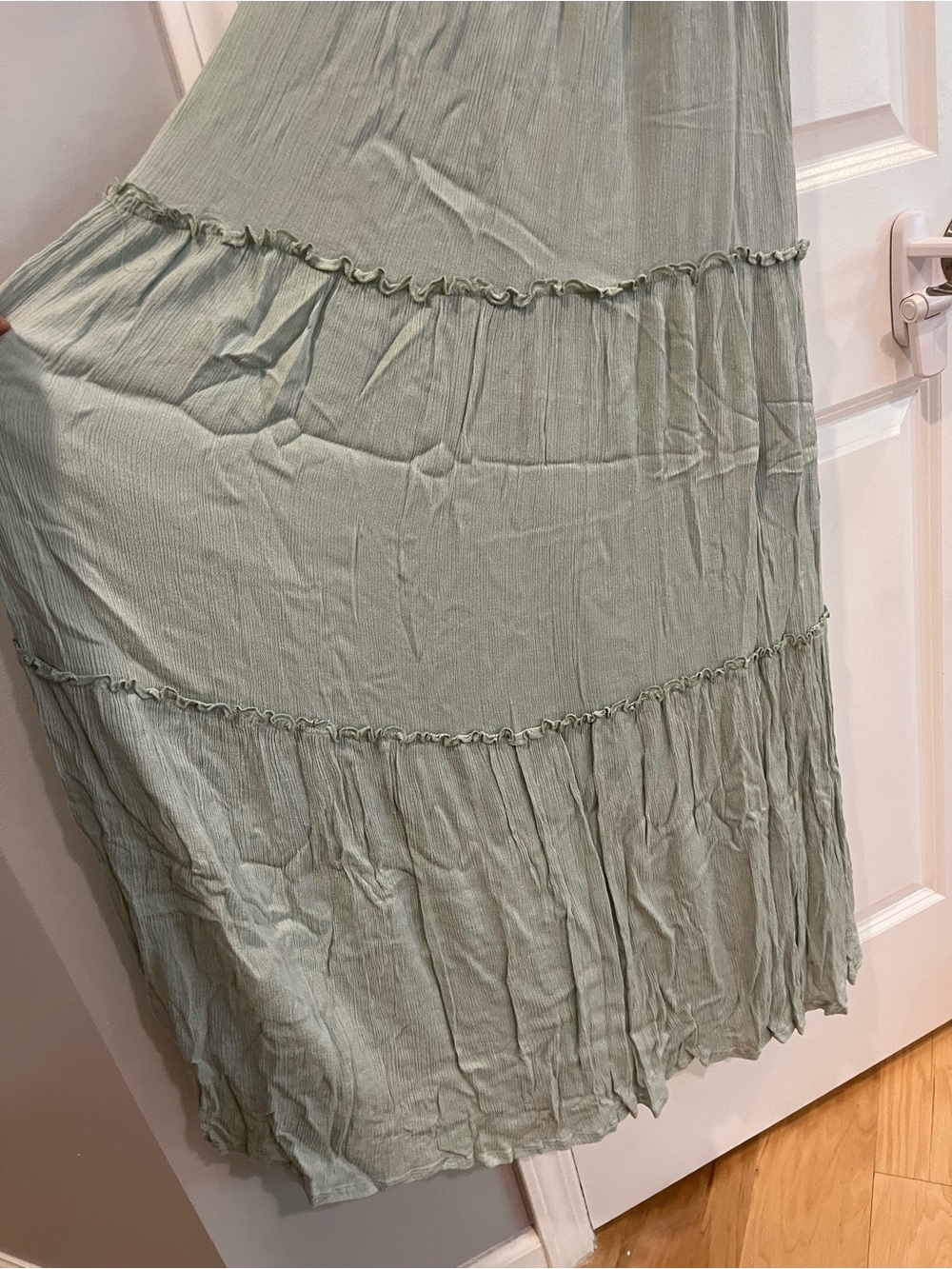 Sage Tie-Shoulder Tiered Maxi Dress - Picture 2 of 7
